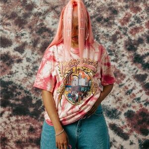 2024 Lollapalooza By Joe Freshgoods Large Pink Tie-Dye Short Sleeve Tee